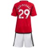 Original Trikotsatz Manchester United Wan-Bissaka 29 Heimtrikot 2023-24 Für Kinder